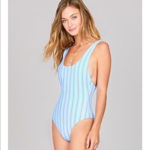 Amuse Society Amalia Blue stripe swimsuit